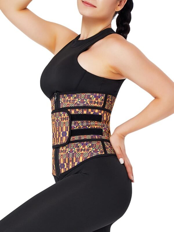 Miracle Zipper African Printing Latex Waist Trainer Slim Waist Colombian Waist T - Afbeelding 4