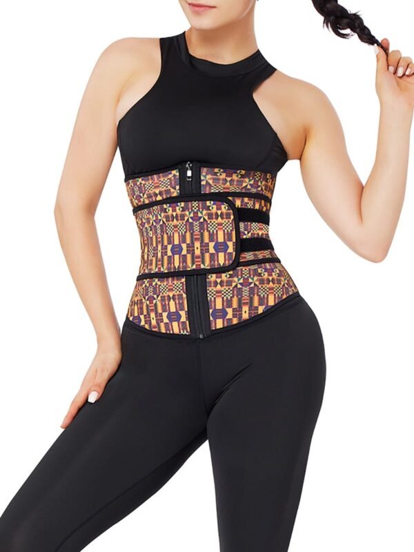 Miracle Zipper African Printing Latex Waist Trainer Slim Waist Colombian Waist T - Afbeelding 2