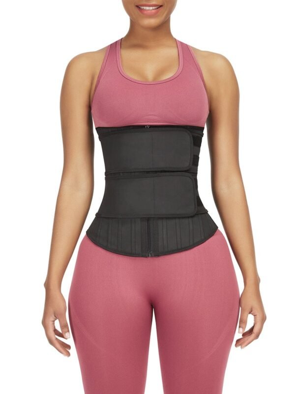 Skin-Friendly Black 25 Steel Stoned Latex Waist Trainer With Sticker - Afbeelding 3