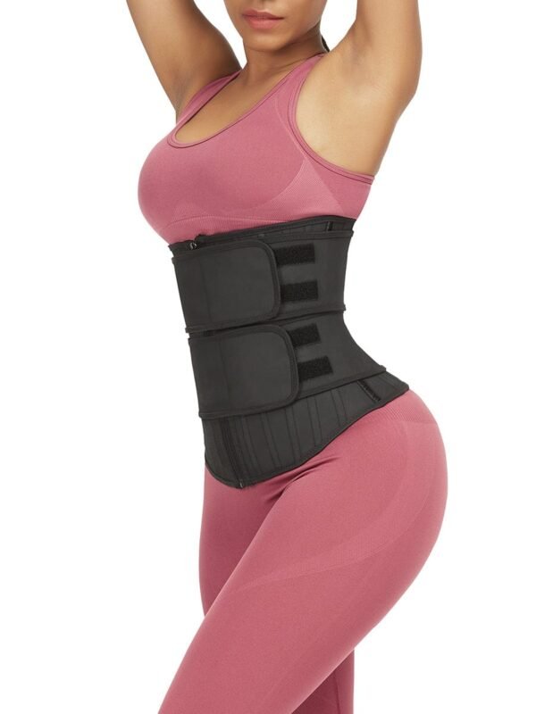 Skin-Friendly Black 25 Steel Stoned Latex Waist Trainer With Sticker - Afbeelding 4