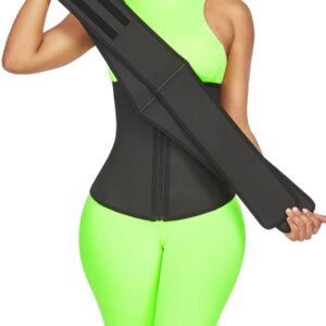 Kinetic Black 7 Steel Bones Waist Cincher Double Belts Firm Control