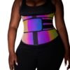 Rainbow Reflective Latex Waist Trainer Abdominal Slimmer Private Label Waist Trainer - Afbeelding 2