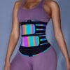 Relective Latex Waist Trainer Zipper Double Belts 7 Steel Bones Curve Shaping - Afbeelding 3