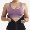 Slimming Tummy Black Neoprene Double Belt Waist Shaper Hooks - Afbeelding 3