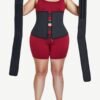 Trendy Black 7 Steel Bones Waist Cincher Double Belts Body Trimmer