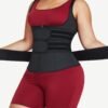 Latex Black Vest Shaper Adjustable Strap Zipper Fat Burning - Afbeelding 4