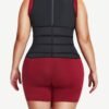Latex Black Vest Shaper Adjustable Strap Zipper Fat Burning - Afbeelding 2