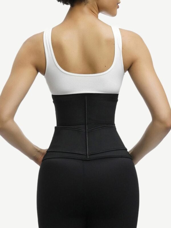 Black Plus Size Latex Waist Trainer 7 Steel Bones Leisure Fashion - Afbeelding 3