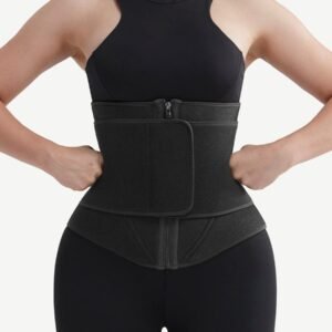 Black Neoprene Waist Trainer 10 Steel Bones Basic Shaping