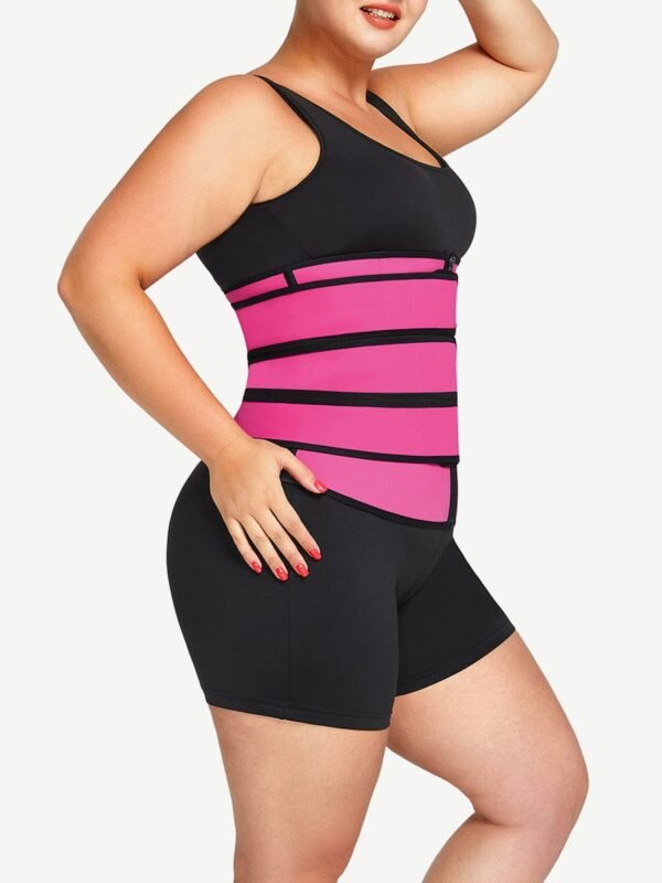 Rose Red Tummy Waist Trainer 7 Steel Bones Latex Zipper Control Midsection - Afbeelding 4