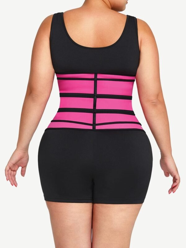 Rose Red Tummy Waist Trainer 7 Steel Bones Latex Zipper Control Midsection - Afbeelding 2