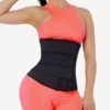 Graceful Black Hooks Latex Three-Belt Waist Trainer Anti-Slip