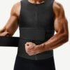 Black Mens Neoprene Sauna Vest Ddouble Belt Calories Burning - Afbeelding 3