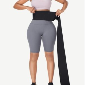 Black Latex Tummy Wrap Compression Band Higher Power