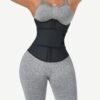 Black Bust Support Latex Waist Trainer With Belt Firm Control