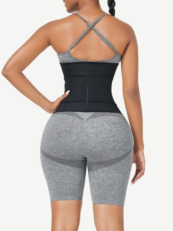 Black Bust Support Latex Waist Trainer With Belt Firm Control - Afbeelding 2