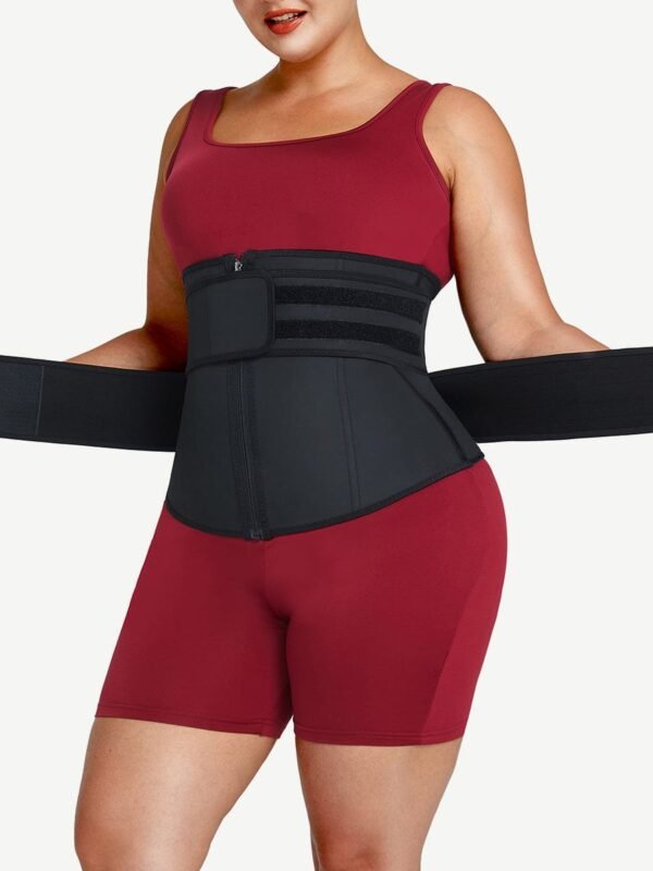 Compression Black Big Size Latex Waist Slimmer With Sticker Fat Burner Waist Cincher - Afbeelding 5