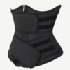 Black Under Bust Latex Waist Trainer Double Belt Waist Control - Afbeelding 2