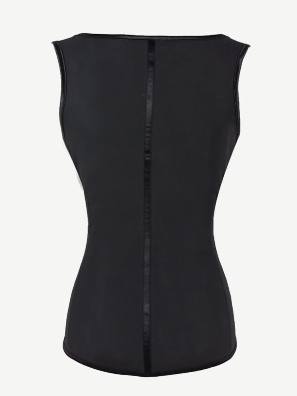 Women Latex Corset Waist Cincher Vest with 4 Row Hook Black Plus Size - Afbeelding 3