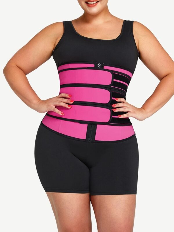 Tummy Waist Trainer 7 Steel Bones Latex Zipper Control Midsection - Afbeelding 6