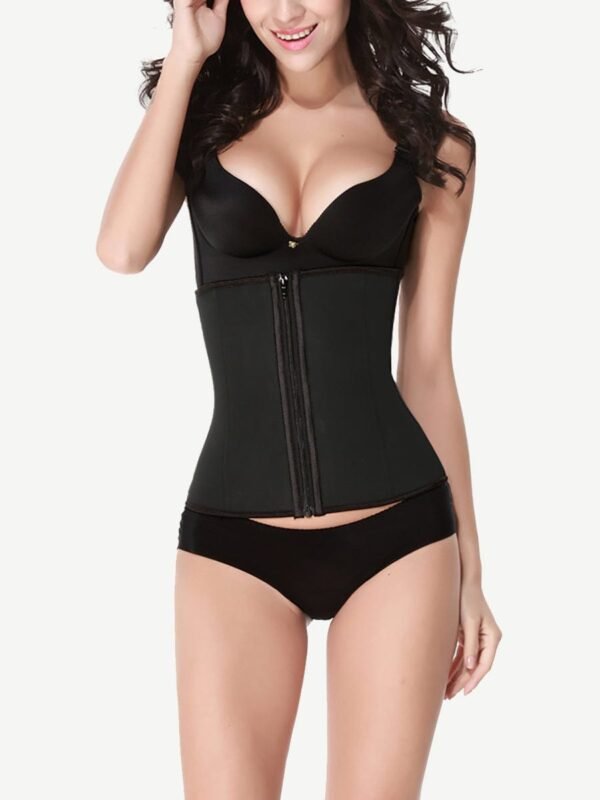 7 Steel Bones Hooks Zipper Latex Waist Cincher - Afbeelding 5